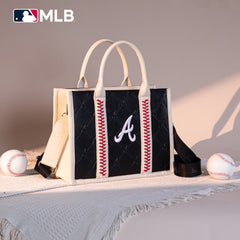 MLB-AB100-100   MLB Atlanta Braves Team Whipstitch Tote/Crossbody