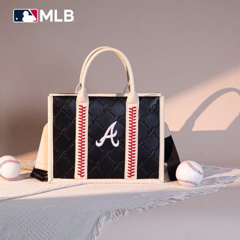 MLB-AB100-100   MLB Atlanta Braves Team Whipstitch Tote/Crossbody