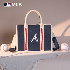 MLB-AB100-100   MLB Atlanta Braves Team Whipstitch Tote/Crossbody