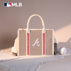 MLB-AB100-100   MLB Atlanta Braves Team Whipstitch Tote/Crossbody