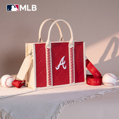 MLB-AB100-100   MLB Atlanta Braves Team Whipstitch Tote/Crossbody