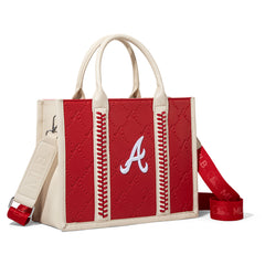 MLB-AB100-100   MLB Atlanta Braves Team Whipstitch Tote/Crossbody