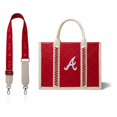 MLB-AB100-100   MLB Atlanta Braves Team Whipstitch Tote/Crossbody