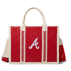 MLB-AB100-100   MLB Atlanta Braves Team Whipstitch Tote/Crossbody