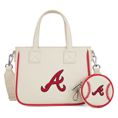 MLB-AB103  MLB Atlanta Braves  Team Tote/Crossbody with Baseball Coin Pouch