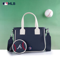 MLB-AB103  MLB Atlanta Braves  Team Tote/Crossbody with Baseball Coin Pouch