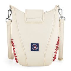 MLB-AB105  MLB Atlanta Braves Team Baseball Stitch Crossbody -Beige