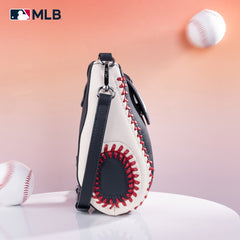 MLB-AB105  MLB Atlanta Braves Team Baseball Stitch Crossbody -Blue