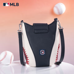 MLB-AB105  MLB Atlanta Braves Team Baseball Stitch Crossbody -Blue