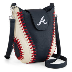 MLB-AB105  MLB Atlanta Braves Team Baseball Stitch Crossbody -Blue