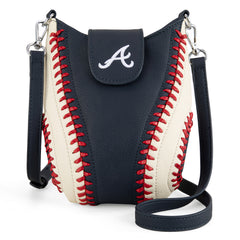 MLB-AB105  MLB Atlanta Braves Team Baseball Stitch Crossbody -Blue