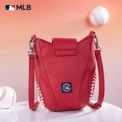 MLB-AB105  MLB Atlanta Braves Team Baseball Stitch Crossbody -Red