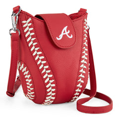 MLB-AB105  MLB Atlanta Braves Team Baseball Stitch Crossbody -Red