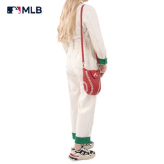 MLB-AB105  MLB Atlanta Braves Team Baseball Stitch Crossbody -Red