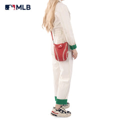 MLB-AB105  MLB Atlanta Braves Team Baseball Stitch Crossbody -Red