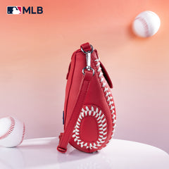 MLB-AB105  MLB Atlanta Braves Team Baseball Stitch Crossbody -Red