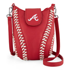 MLB-AB105  MLB Atlanta Braves Team Baseball Stitch Crossbody -Red