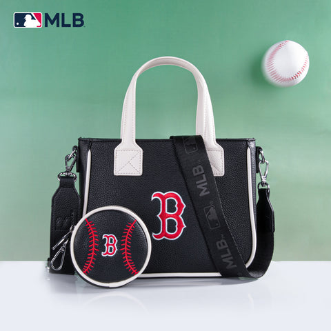 MLB-BR103 MLB Boston Red Sox Team Tote/Crossbody with Baseball Coin Pouch