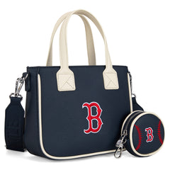 MLB-BR103 MLB Boston Red Sox Team Tote/Crossbody with Baseball Coin Pouch