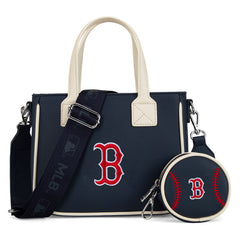 MLB-BR103 MLB Boston Red Sox Team Tote/Crossbody with Baseball Coin Pouch