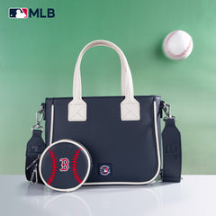 MLB-BR103 MLB Boston Red Sox Team Tote/Crossbody with Baseball Coin Pouch