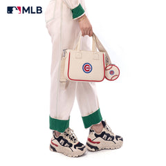 MLB-CU103 MLB  Chicago Cubs Team Tote/Crossbody with Baseball Coin Pouch