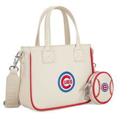 MLB-CU103 MLB  Chicago Cubs Team Tote/Crossbody with Baseball Coin Pouch