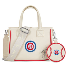 MLB-CU103 MLB  Chicago Cubs Team Tote/Crossbody with Baseball Coin Pouch