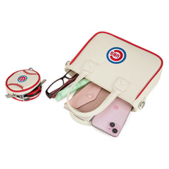 MLB-CU103 MLB  Chicago Cubs Team Tote/Crossbody with Baseball Coin Pouch