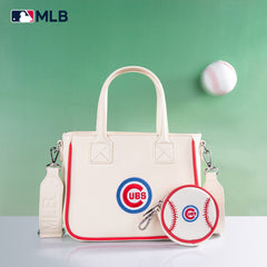 MLB-CU103 MLB  Chicago Cubs Team Tote/Crossbody with Baseball Coin Pouch