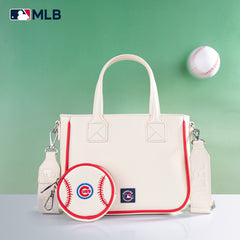 MLB-CU103 MLB  Chicago Cubs Team Tote/Crossbody with Baseball Coin Pouch