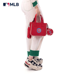 MLB-CU103 MLB  Chicago Cubs Team Tote/Crossbody with Baseball Coin Pouch