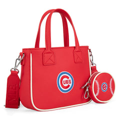 MLB-CU103 MLB  Chicago Cubs Team Tote/Crossbody with Baseball Coin Pouch