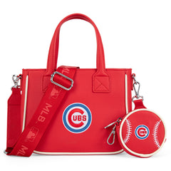 MLB-CU103 MLB  Chicago Cubs Team Tote/Crossbody with Baseball Coin Pouch