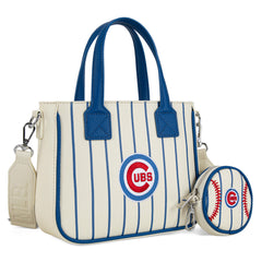 MLB-CU103 MLB  Chicago Cubs Team Tote/Crossbody with Baseball Coin Pouch