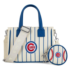 MLB-CU103 MLB  Chicago Cubs Team Tote/Crossbody with Baseball Coin Pouch