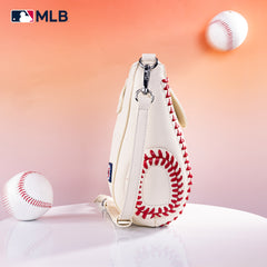 MLB-CU105   MLB Chicago Cubs Team Baseball Stitch Crossbody -Beige