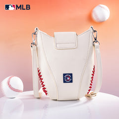 MLB-CU105   MLB Chicago Cubs Team Baseball Stitch Crossbody -Beige