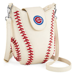 MLB-CU105   MLB Chicago Cubs Team Baseball Stitch Crossbody -Beige