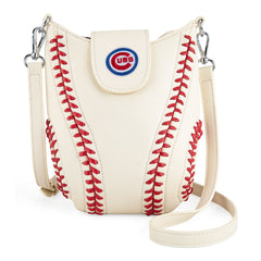 MLB-CU105   MLB Chicago Cubs Team Baseball Stitch Crossbody -Beige