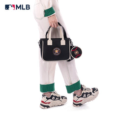 MLB-HA103 MLB Houston Astros Team Tote/Crossbody with Baseball Coin Pouch