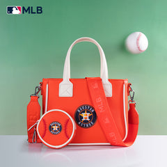 MLB-HA103 MLB Houston Astros Team Tote/Crossbody with Baseball Coin Pouch