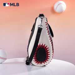 MLB-HA105  MLB Houston Astros Team  Baseball Stitch Crossbody -Black