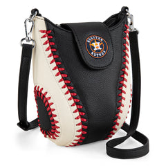 MLB-HA105  MLB Houston Astros Team  Baseball Stitch Crossbody -Black