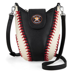 MLB-HA105  MLB Houston Astros Team  Baseball Stitch Crossbody -Black