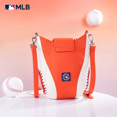 MLB-HA105  MLB Houston Astros Team  Baseball Stitch Crossbody -  Orange