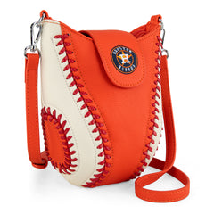 MLB-HA105  MLB Houston Astros Team  Baseball Stitch Crossbody -  Orange