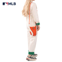 MLB-HA105  MLB Houston Astros Team  Baseball Stitch Crossbody -  Orange