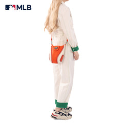 MLB-HA105  MLB Houston Astros Team  Baseball Stitch Crossbody -  Orange