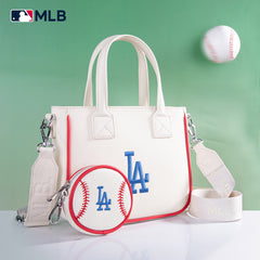 MLB-LA103   MLB  Los Angeles Dodgers Team Tote/Crossbody with Baseball Coin Pouch